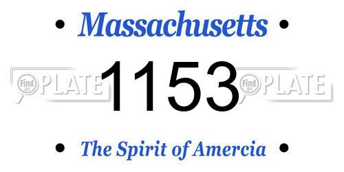 1153 Massachusetts License Plate