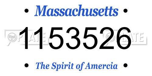 1153526 Massachusetts License Plate