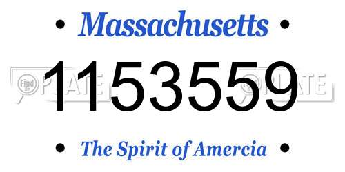 1153559 Massachusetts License Plate