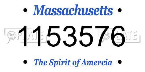 1153576 Massachusetts License Plate