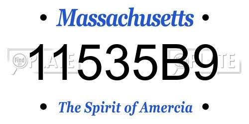 11535B9 Massachusetts License Plate