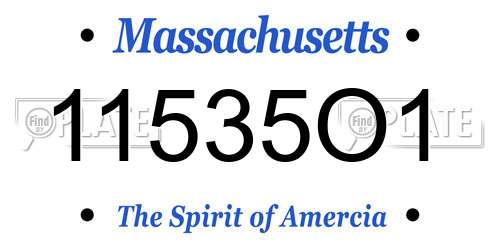 11535O1 Massachusetts License Plate