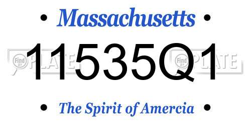 11535Q1 Massachusetts License Plate