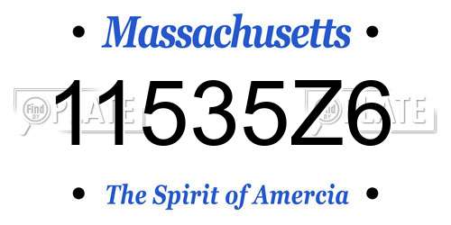 11535Z6 Massachusetts License Plate