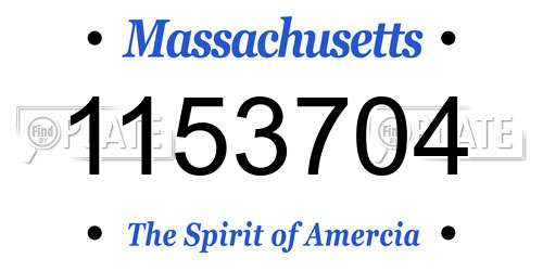 1153704 Massachusetts License Plate