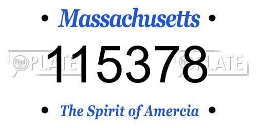 115378 Massachusetts License Plate