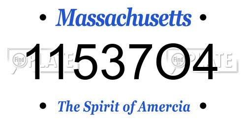 11537O4 Massachusetts License Plate