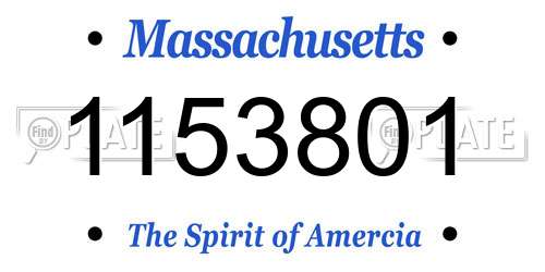 1153801 Massachusetts License Plate