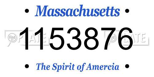 1153876 Massachusetts License Plate