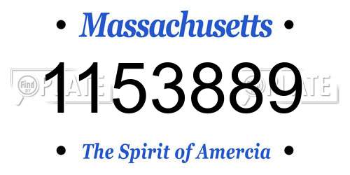 1153889 Massachusetts License Plate
