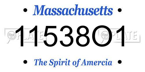 11538O1 Massachusetts License Plate