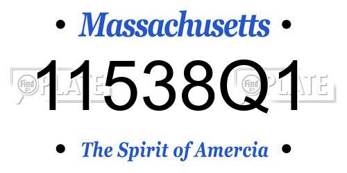 11538Q1 Massachusetts License Plate