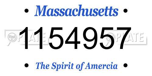 1154957 Massachusetts License Plate