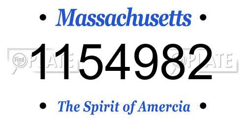 1154982 Massachusetts License Plate