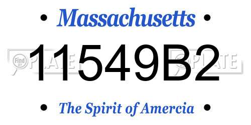 11549B2 Massachusetts License Plate