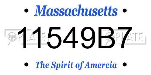 11549B7 Massachusetts License Plate
