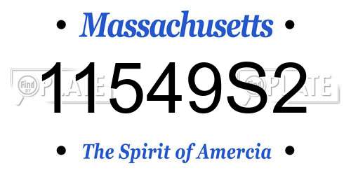 11549S2 Massachusetts License Plate