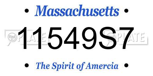11549S7 Massachusetts License Plate