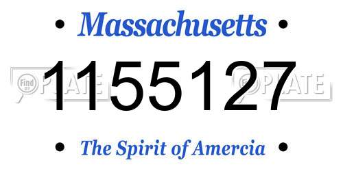 1155127 Massachusetts License Plate
