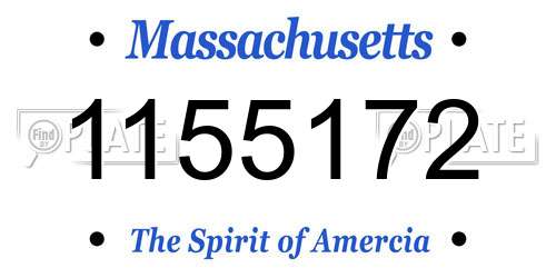 1155172 Massachusetts License Plate