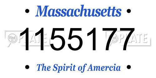 1155177 Massachusetts License Plate