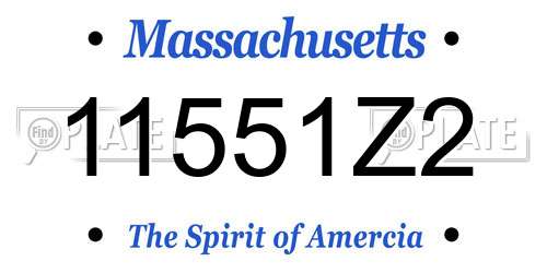 11551Z2 Massachusetts License Plate
