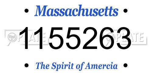 1155263 Massachusetts License Plate