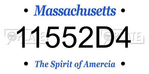 11552D4 Massachusetts License Plate