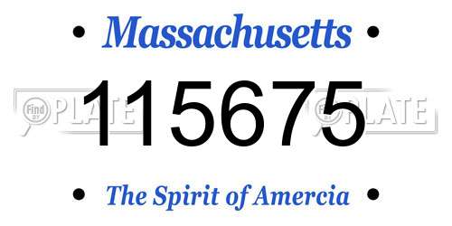 115675 Massachusetts License Plate