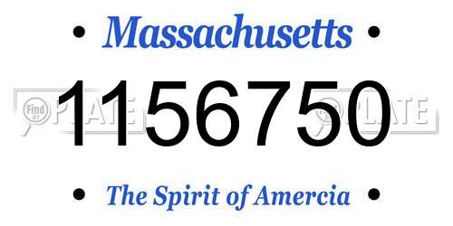 1156750 Massachusetts License Plate