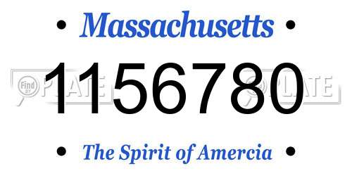 1156780 Massachusetts License Plate