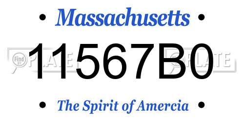 11567B0 Massachusetts License Plate