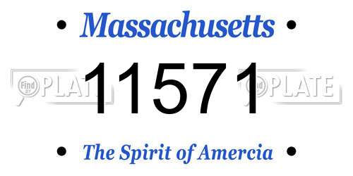 11571 Massachusetts License Plate