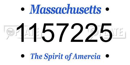 1157225 Massachusetts License Plate
