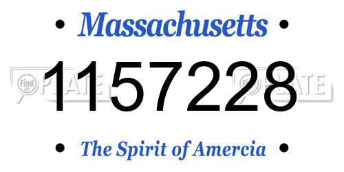 1157228 Massachusetts License Plate