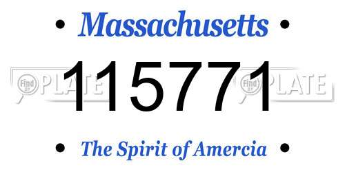 115771 Massachusetts License Plate
