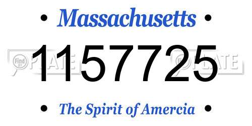1157725 Massachusetts License Plate