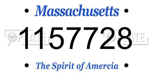 1157728 Massachusetts License Plate