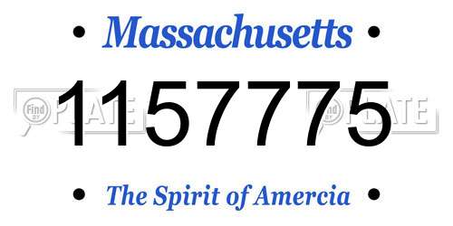 1157775 Massachusetts License Plate
