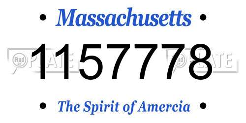1157778 Massachusetts License Plate