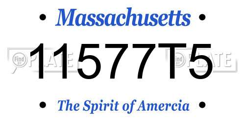 11577T5 Massachusetts License Plate