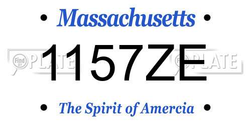 1157ZE Massachusetts License Plate