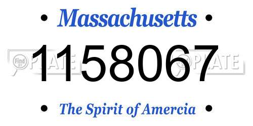 1158067 Massachusetts License Plate