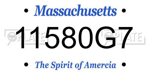 11580G7 Massachusetts License Plate