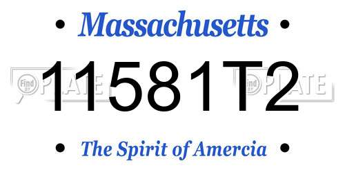 11581T2 Massachusetts License Plate