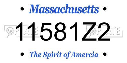 11581Z2 Massachusetts License Plate