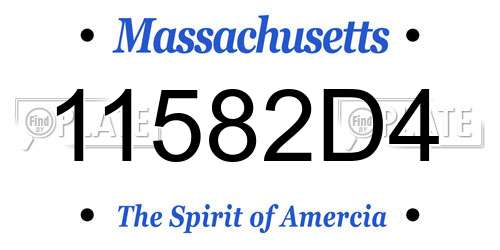 11582D4 Massachusetts License Plate