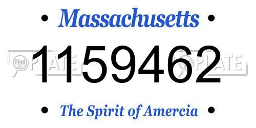 1159462 Massachusetts License Plate