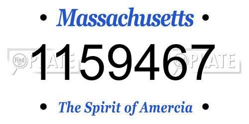 1159467 Massachusetts License Plate