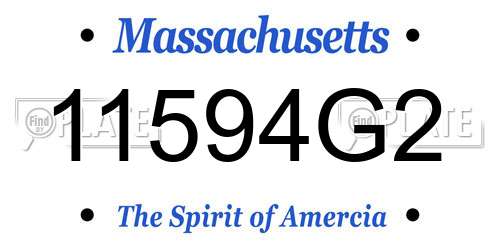 11594G2 Massachusetts License Plate